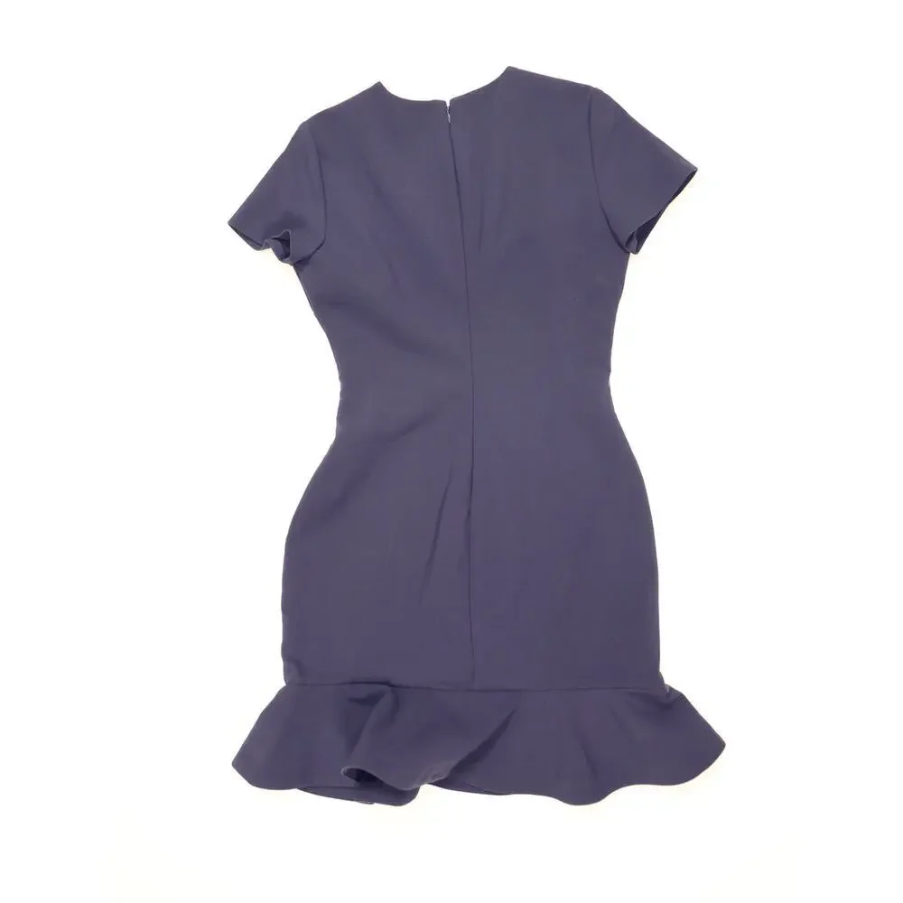 Likely Navy Blue Ruffle Hem Sheath Dress Elegant Cocktail Workwear Occasion New